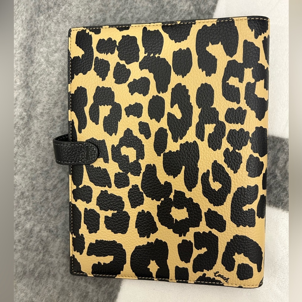 Coach Leopard Print Notebook Cover - Black & Tan - Picture 4 of 6